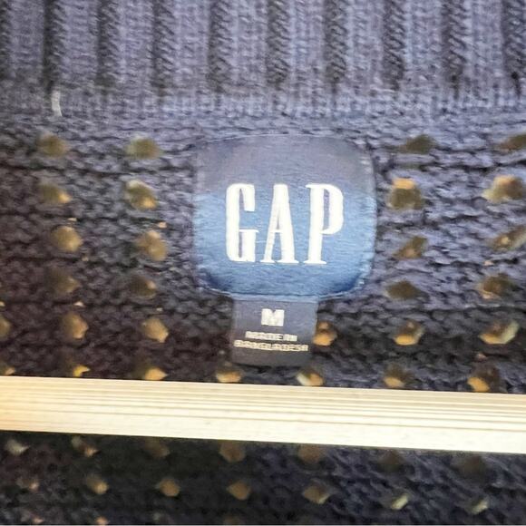 Gap Crochet Pullover Sweater Womens Sz M Navy Blue - Picture 2 of 7